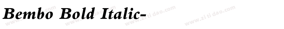 Bembo Bold Italic字体转换